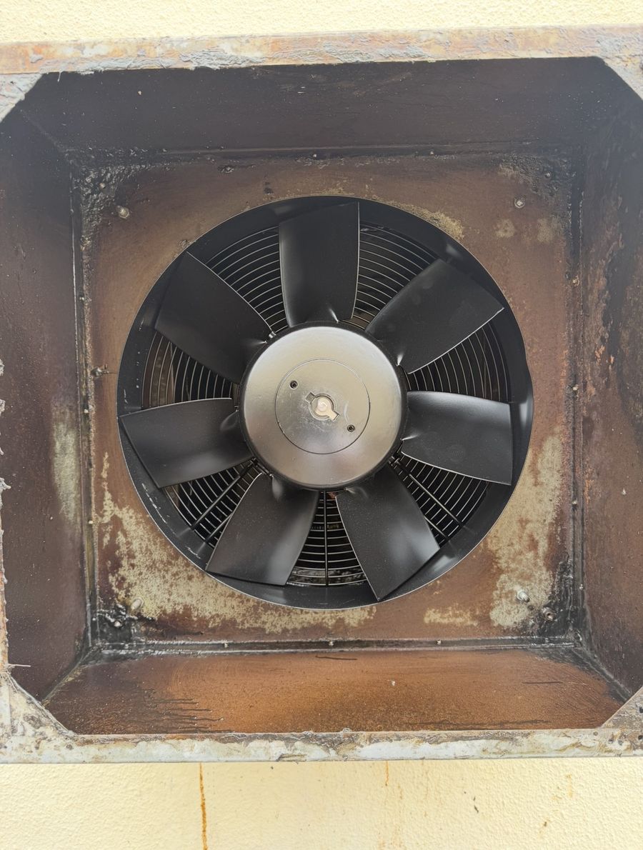 New commercial kitchen wall extraction fan we fitted